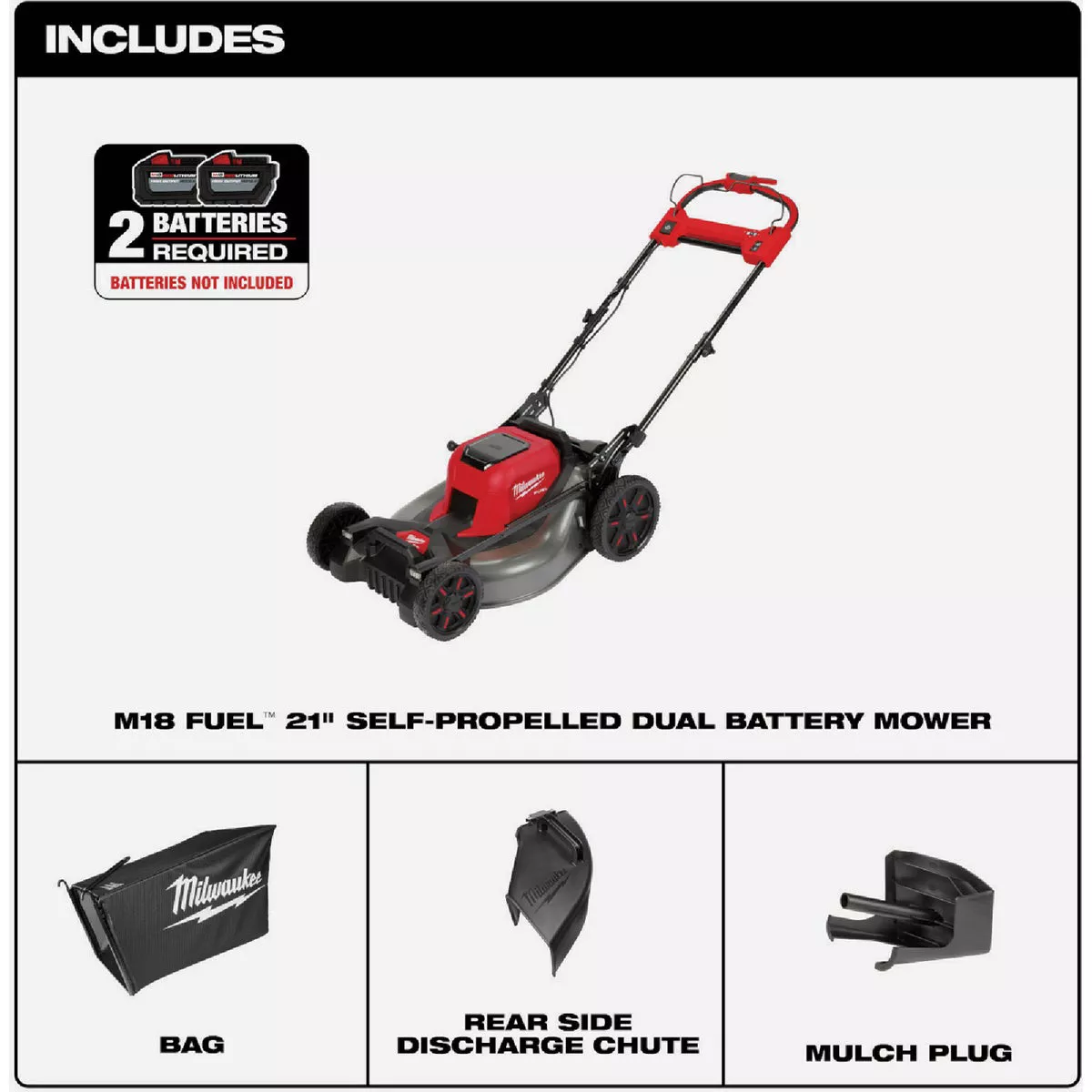 Milwaukee M18 FUEL 21 In. Self-Propelled Dual Battery Mower (Tool Only) - photo 3
