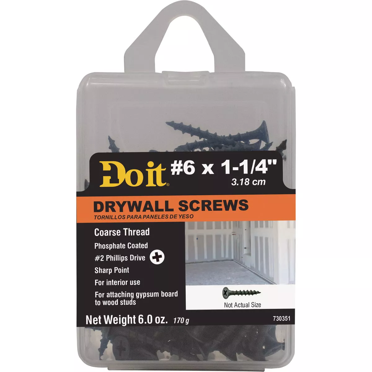 Do it #6 x 1-1/4 In. Coarse Thread Phosphate Drywall Screw (6 Oz. Pack)
