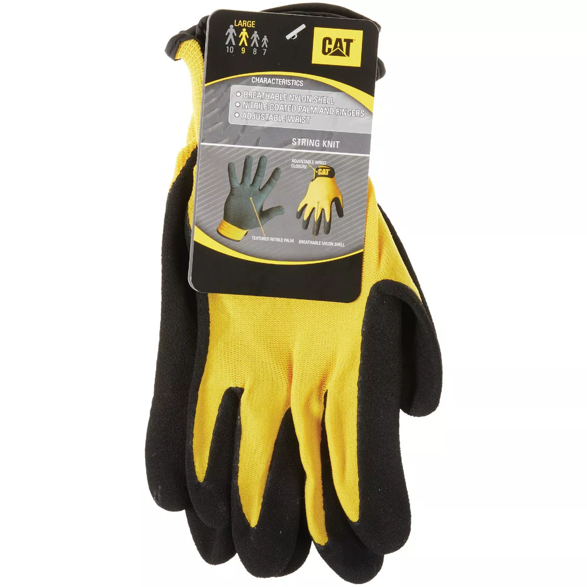 CAT Men's Large Nitrile Coated Nylon Knit Glove - photo 2
