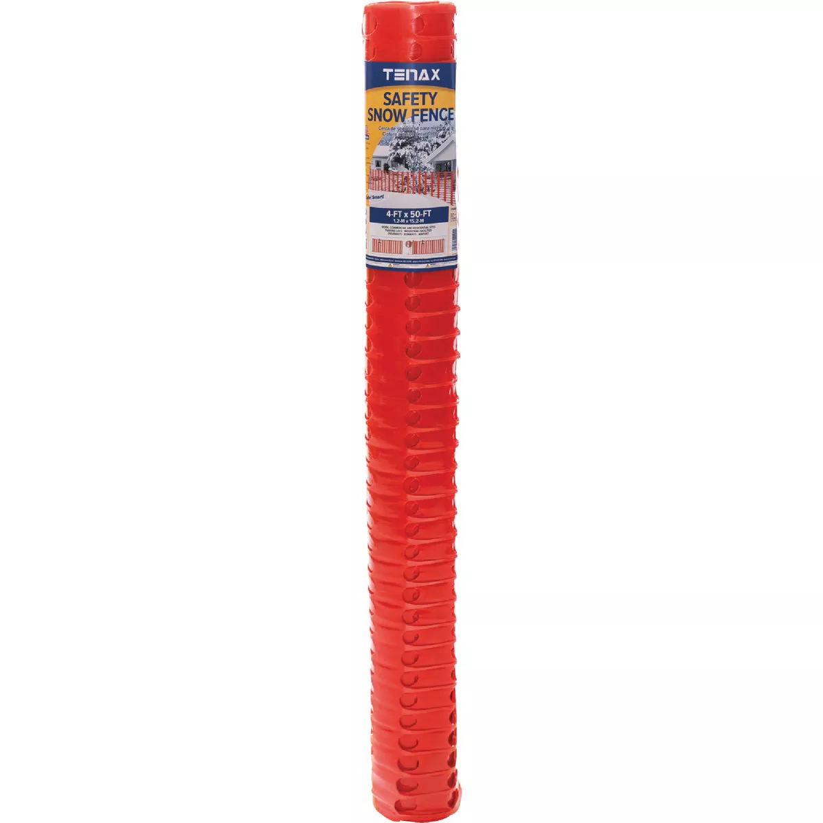 Tenax Saf-T-Sno 4 Ft. H. x 50 Ft. L. Polyethylene Snow Safety Fence, Orange