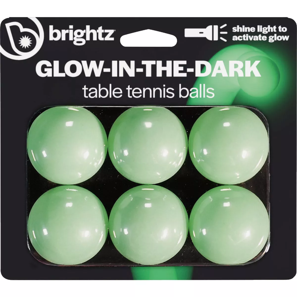Brightz Glow-in-the-Dark Table Tennis Balls (6-Pack) - photo 2