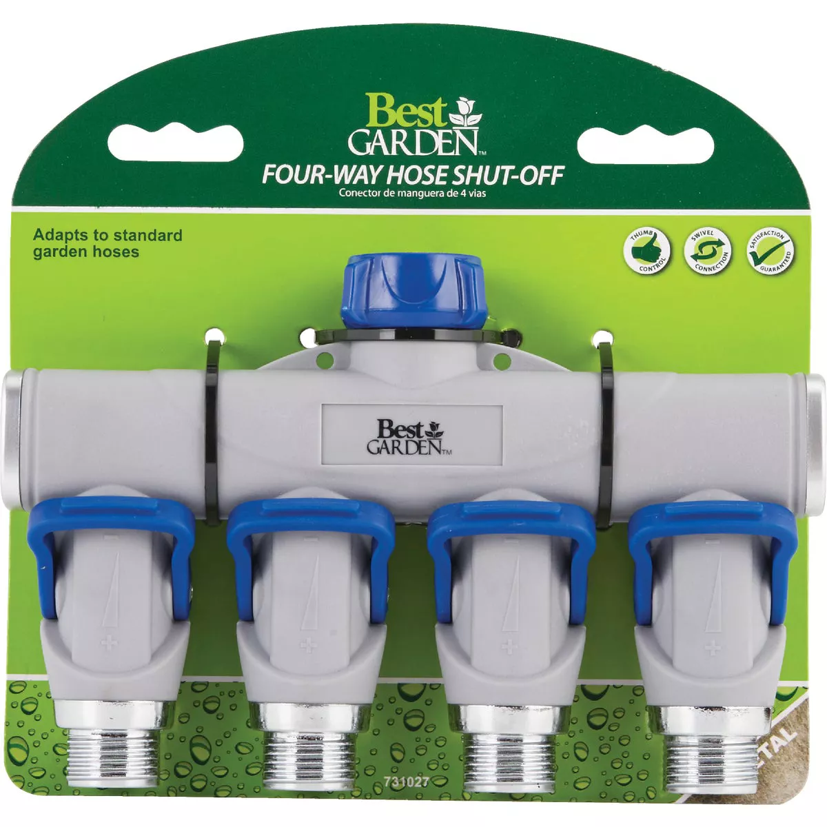 Best Garden Aluminum 4-Way Connector Hose Shutoff Manifold - photo 2