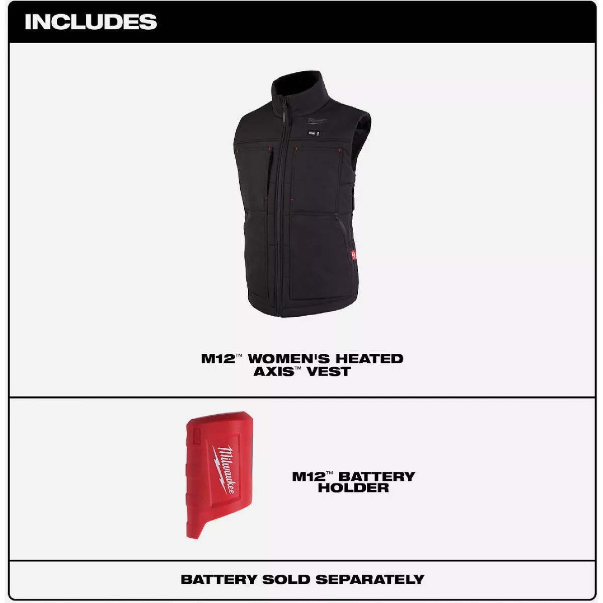 Milwaukee M12 AXIS Women's Black Cordless Heated Vest, L - photo 5