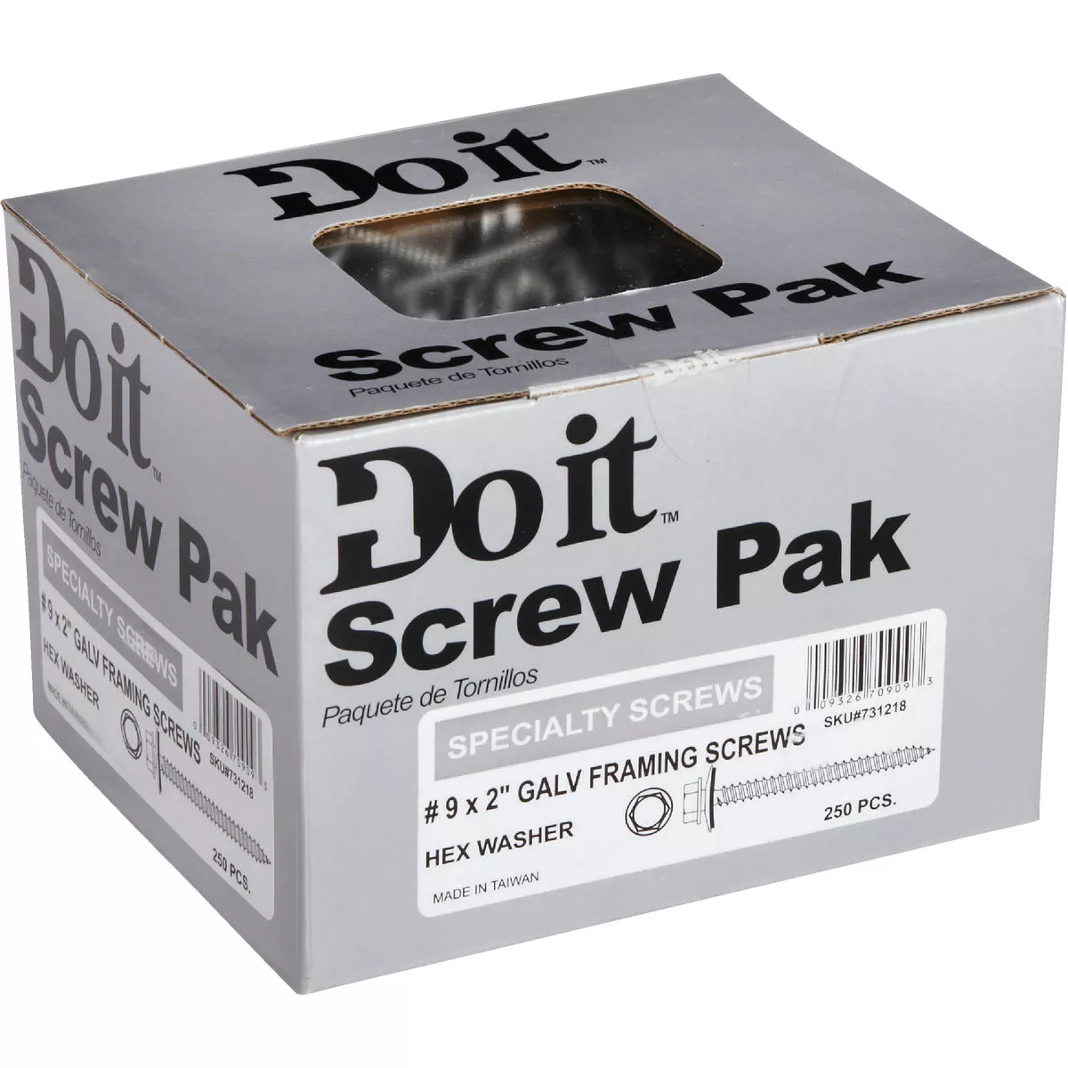 Do it #9 x 2 In. Hex Washered Galvanized Framing Screw (250 Ct.) - photo 2