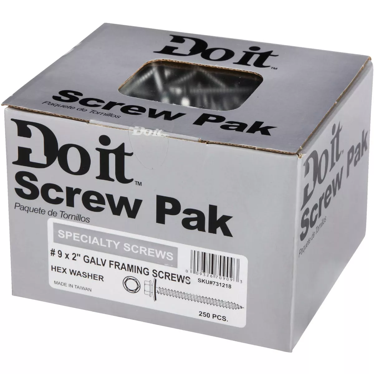 Do it #9 x 2 In. Hex Washered Galvanized Framing Screw (250 Ct.) - photo 3
