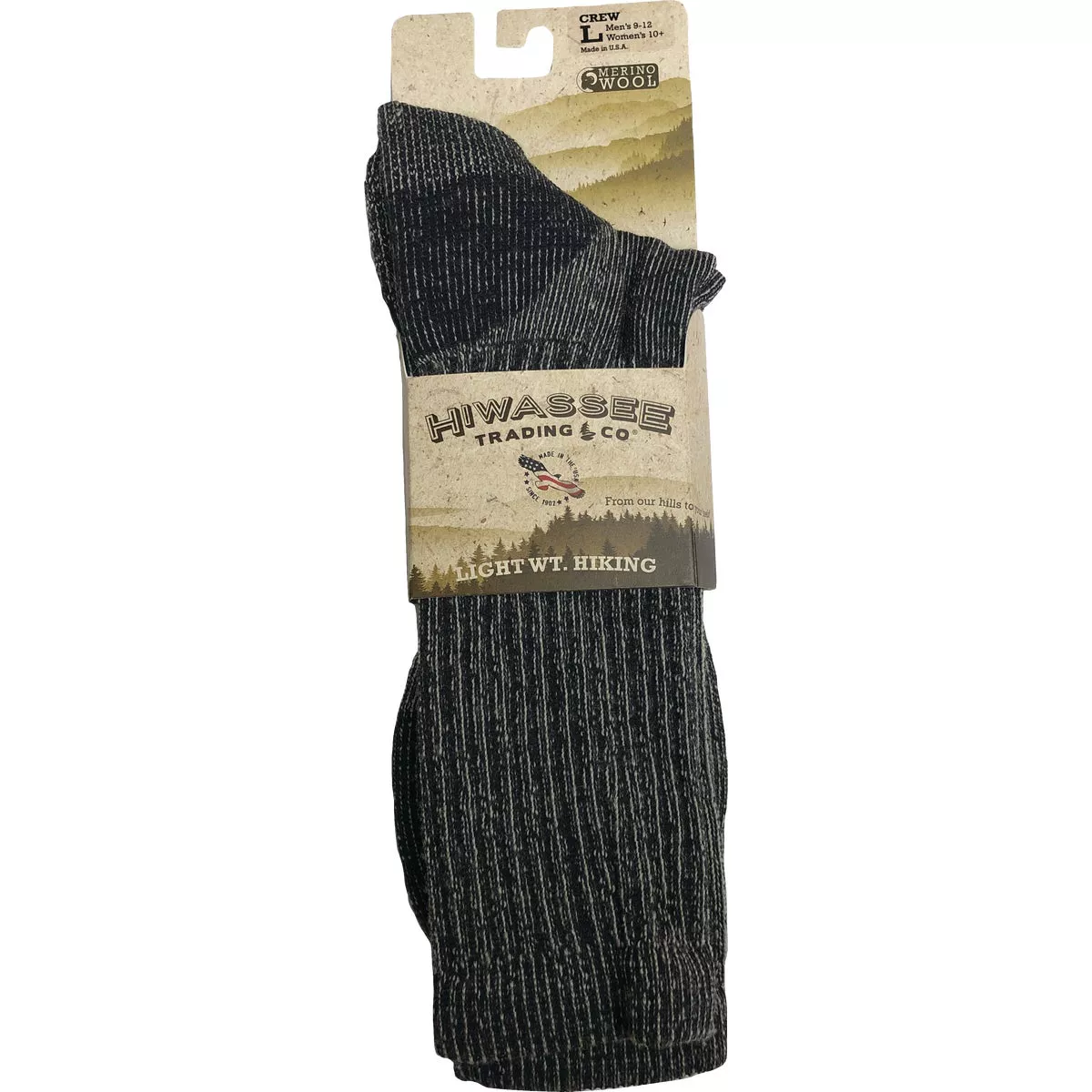 Hiwassee Trading Company Large Charcoal Lightweight Hiking Crew Sock - photo 2