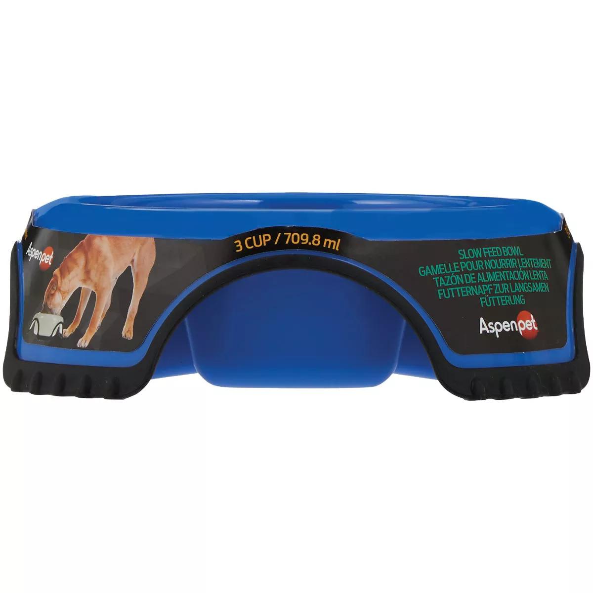 Aspen Pet Skid Stop Plastic Round Large Slow Feed Pet Food Bowl - photo 2