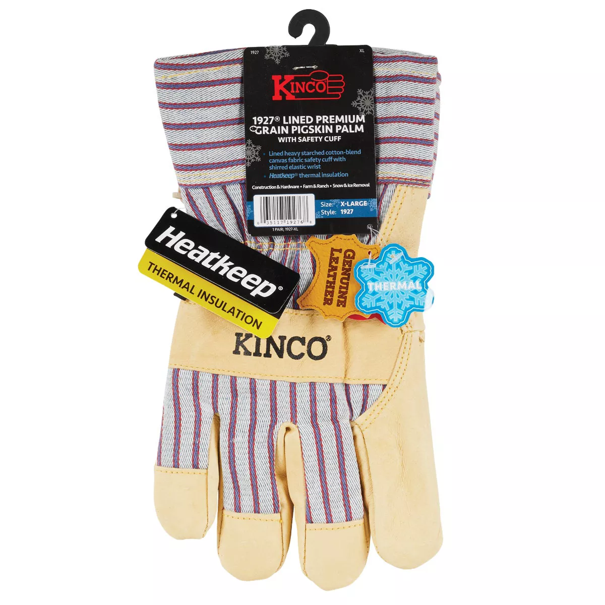 Kinco Otto Striped Men's XL Pigskin Leather Palm Winter Work Glove - photo 2