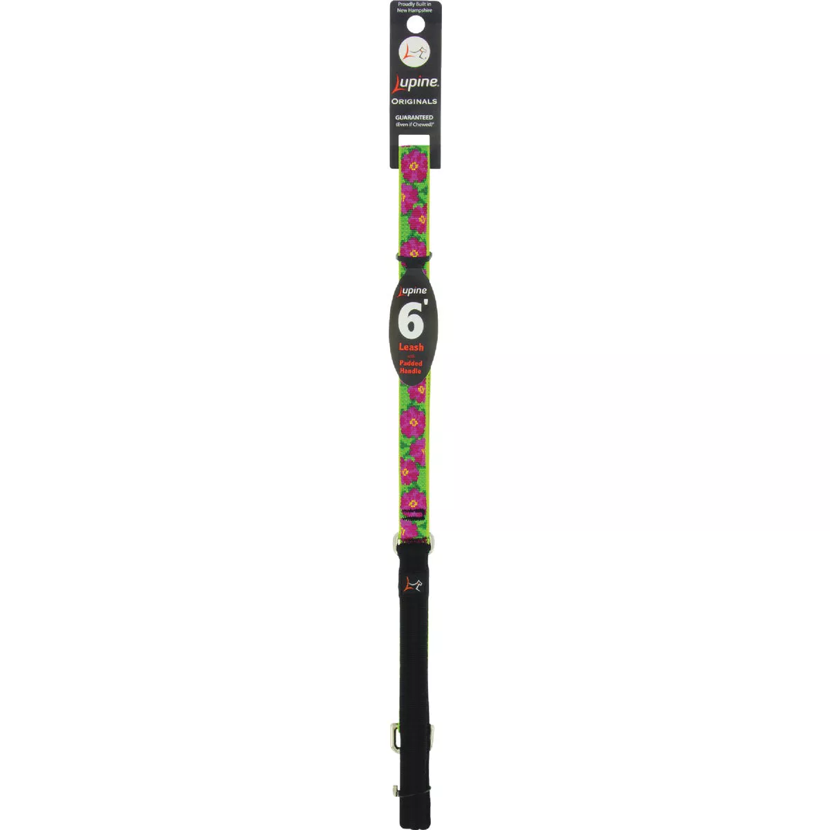 Lupine 3/4 In. x 6 Ft. Woven Pattern Petunias Dog Leash