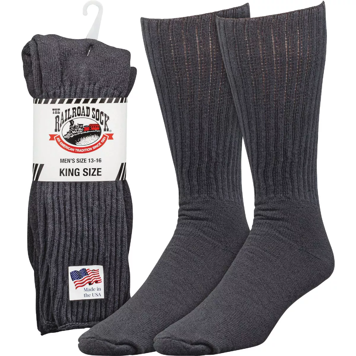 Railroad Sock King Size Black Crew Sock (2-Pack) - photo 2