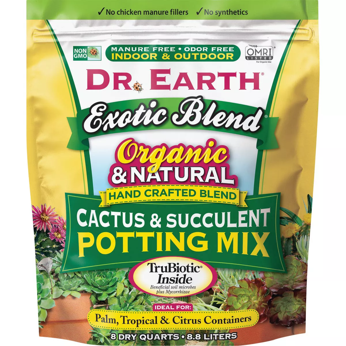Dr. Earth Exotic Blend 8 Qt. 1/3 Lb. Cactus, Succulent Potting Soil Mix