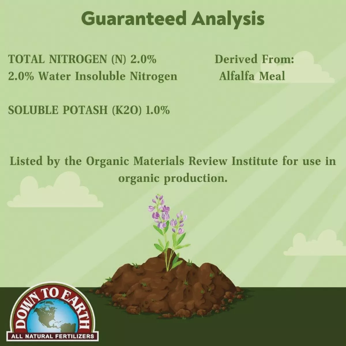 Down To Earth 4 Lb. 2-0-1 Alfalfa Meal - photo 3