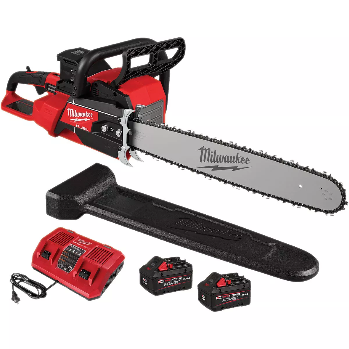 Milwaukee M18 FUEL Brushless 20 In. Cordless Chainsaw Kit with (2) 8.0 Ah Batteries & Charger