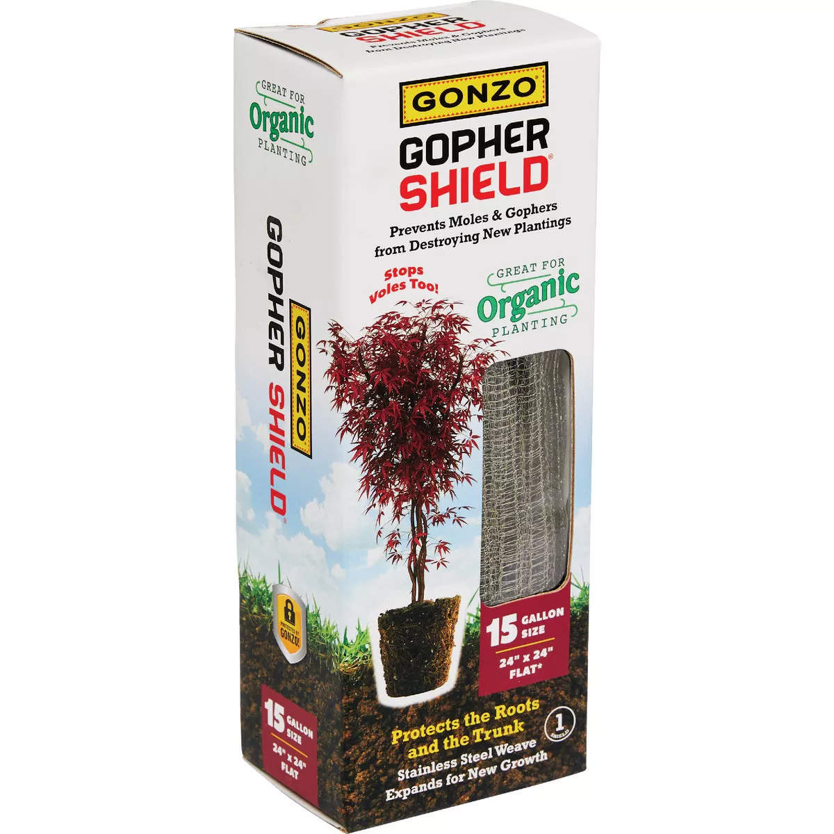 Gonzo Gopher Shield 15 Gal. Stainless Steel Weave Plant Protector