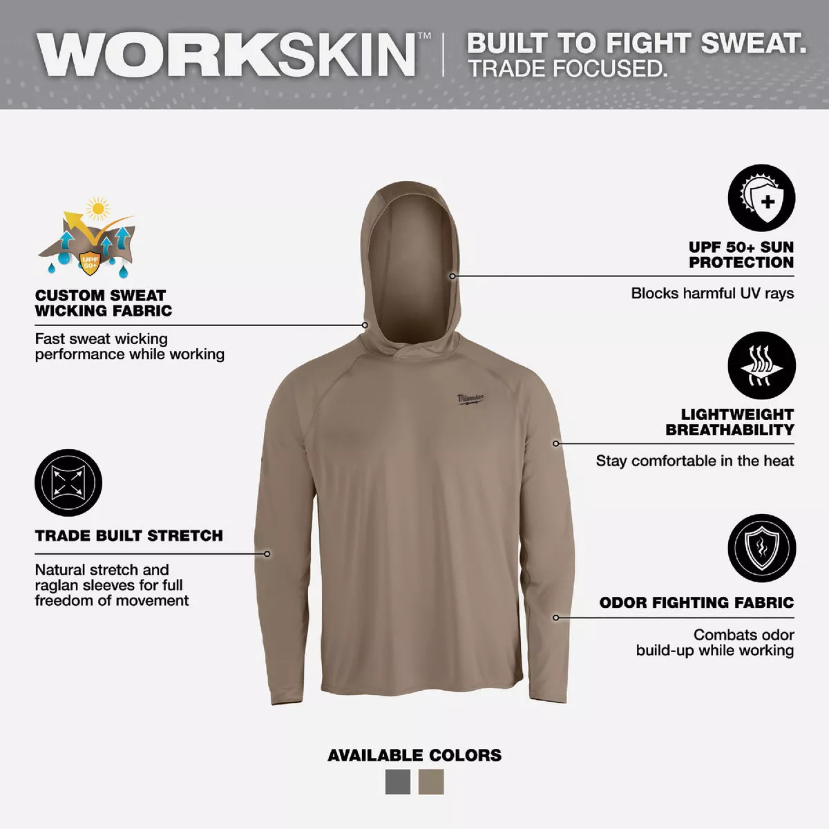 Milwaukee Workskin Medium Sandstone Hooded Men's Sun Shirt - photo 4