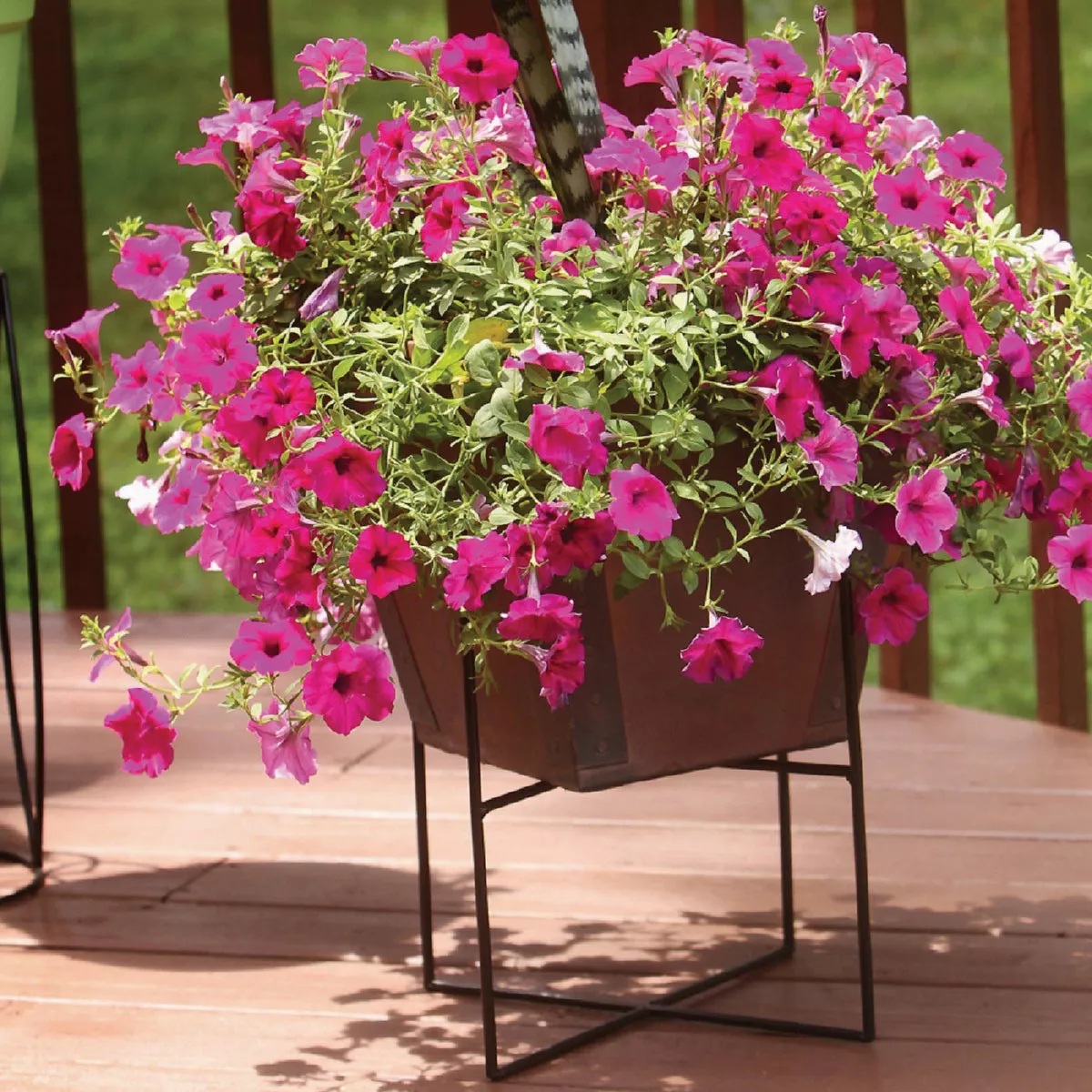American Gardenworks Urban Living Matte Black Powder Coated Steel 14 In. Floor Pot Holder - photo 3