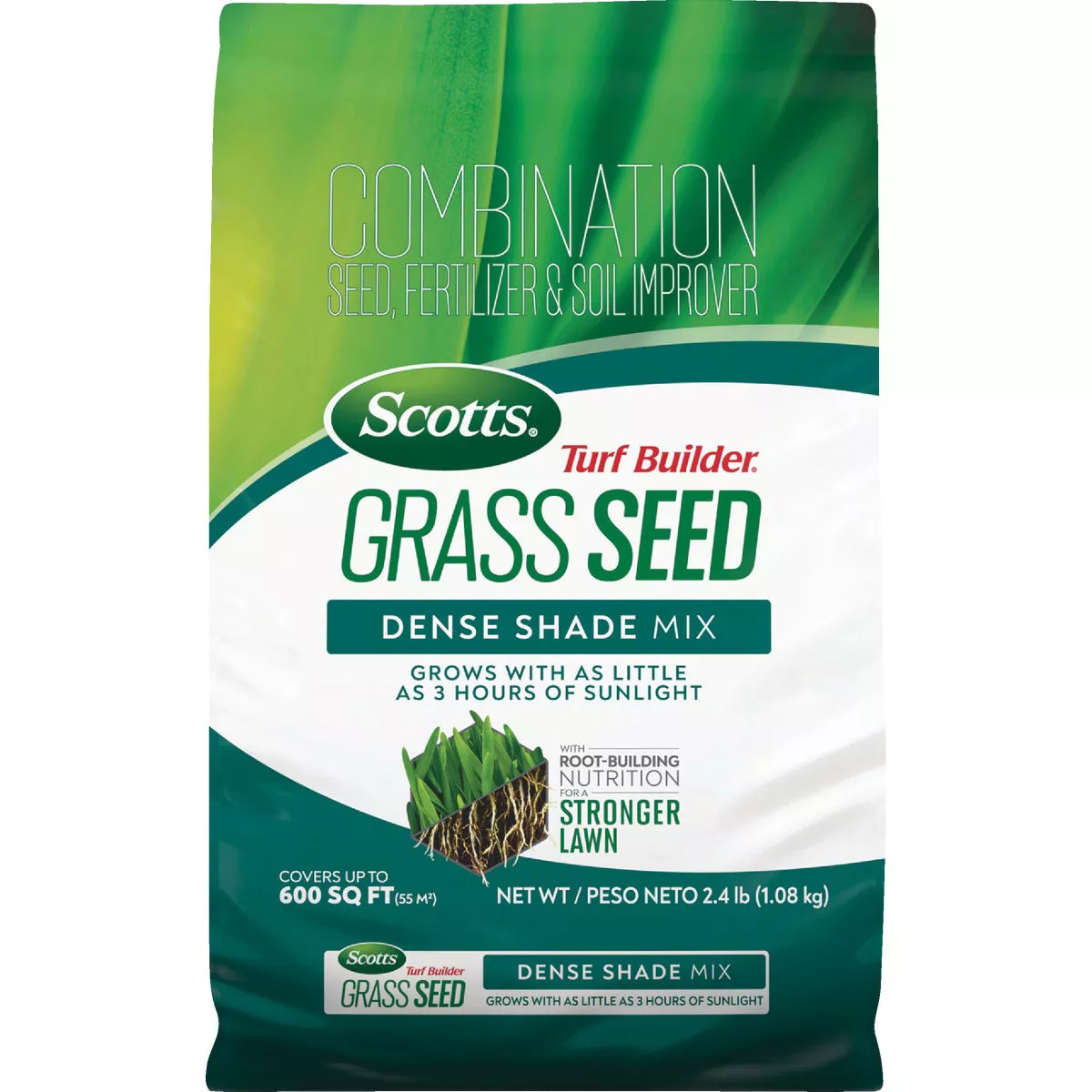 Scotts Turf Builder 2.4 Lb. 200 Sq. Ft. Dense Shade Mix Grass Seed, Fertilizer, and Soil Improver Combination