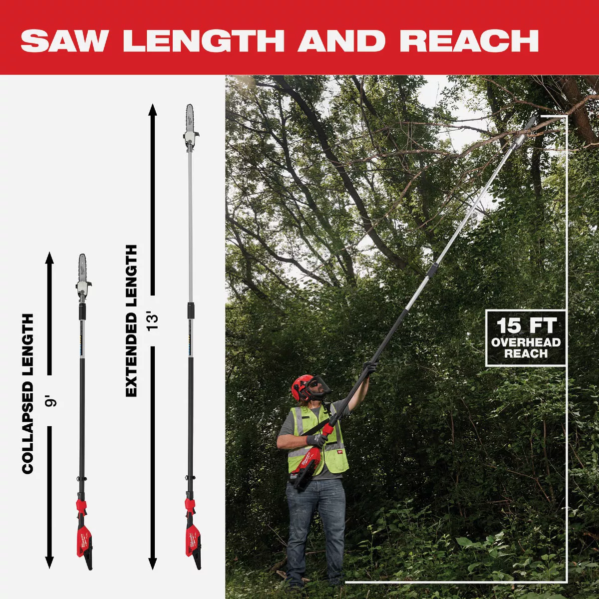 Milwaukee M18 FUEL Brushless 10 In. Telescoping Cordless Pole Saw Kit with 12.0 Ah Battery & Charger - photo 8