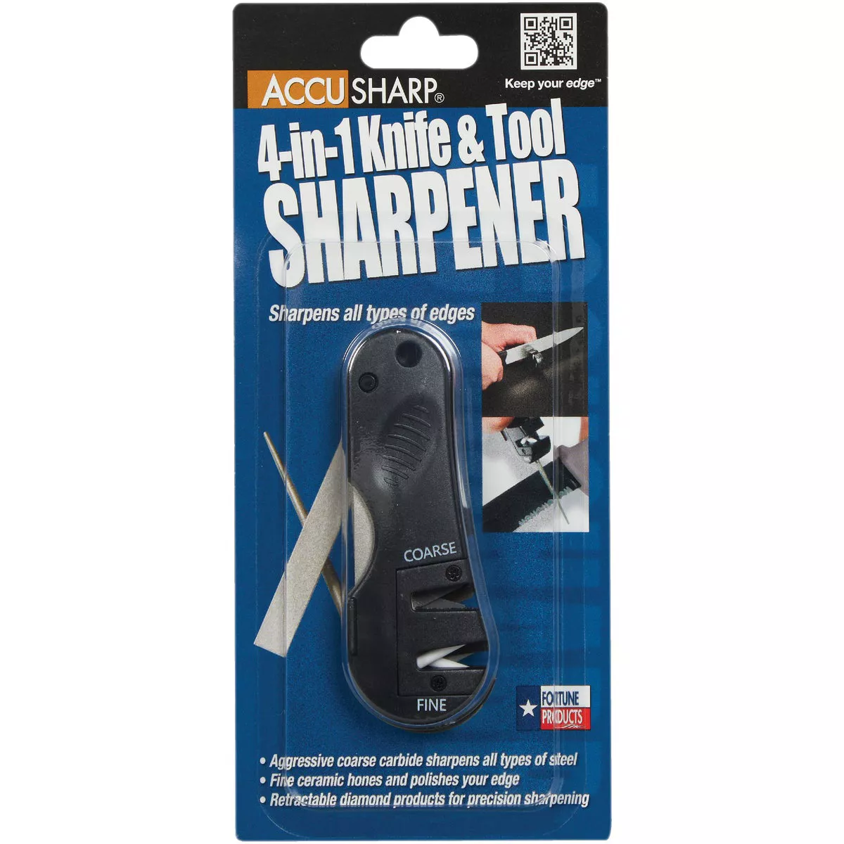 AccuSharp 2-Stage Diamond-Honed Tungsten Carbide 4-in-1 Knife & Tool Sharpener - photo 2