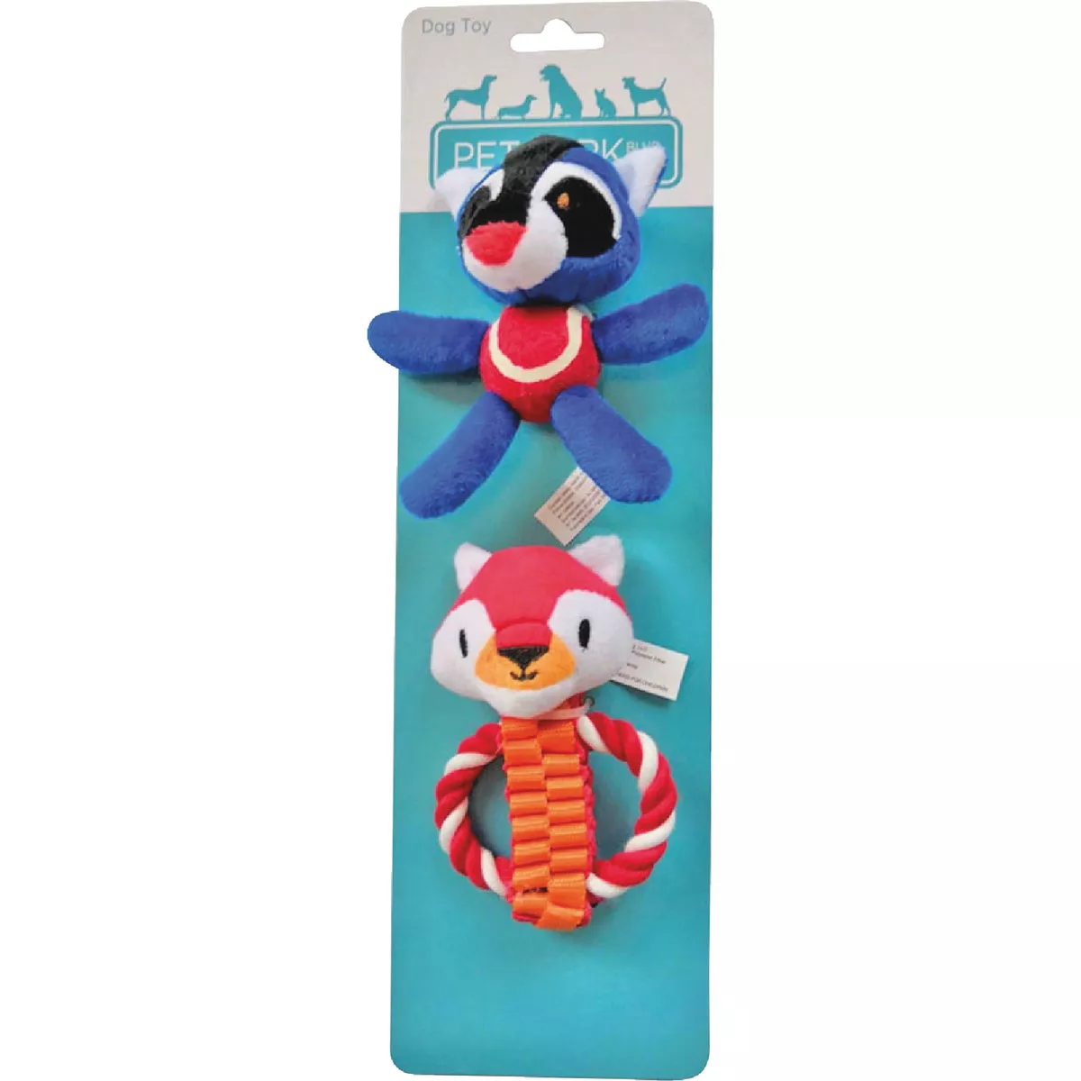 Boss Pet Pet Park Blvd Tossers Fox & Raccoon Dog Toy