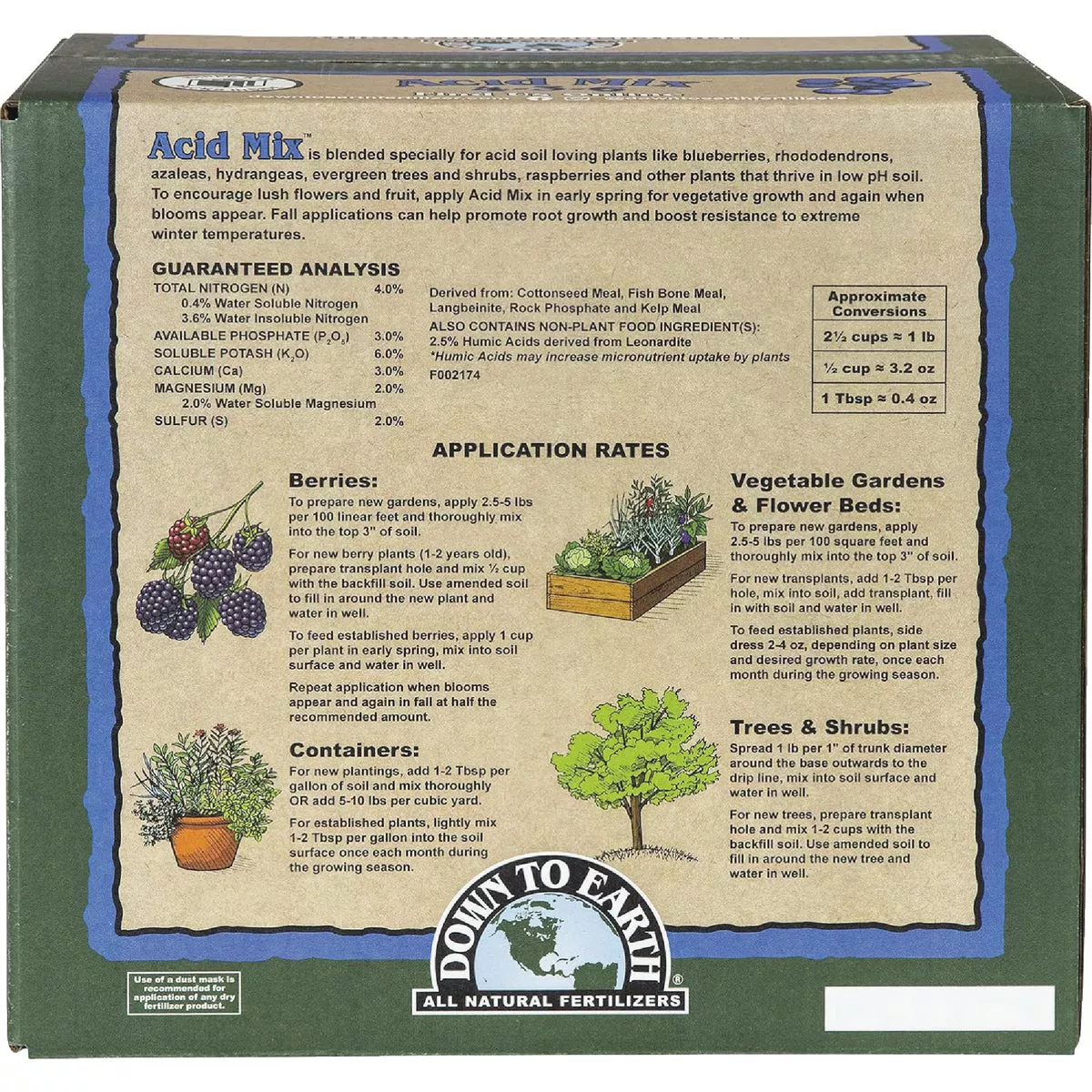 Down To Earth 15 Lb. 4-3-6 Acid Mix - photo 4