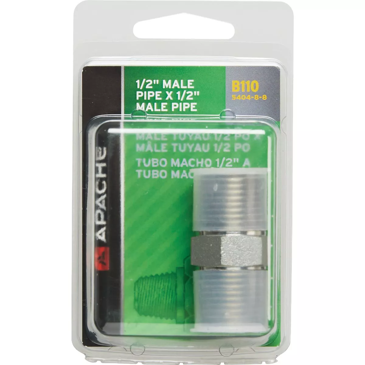 Apache 1/2 In. Male Pipe x 1/2 In. Male Pipe Straight Hydraulic Hose Adapter - photo 2