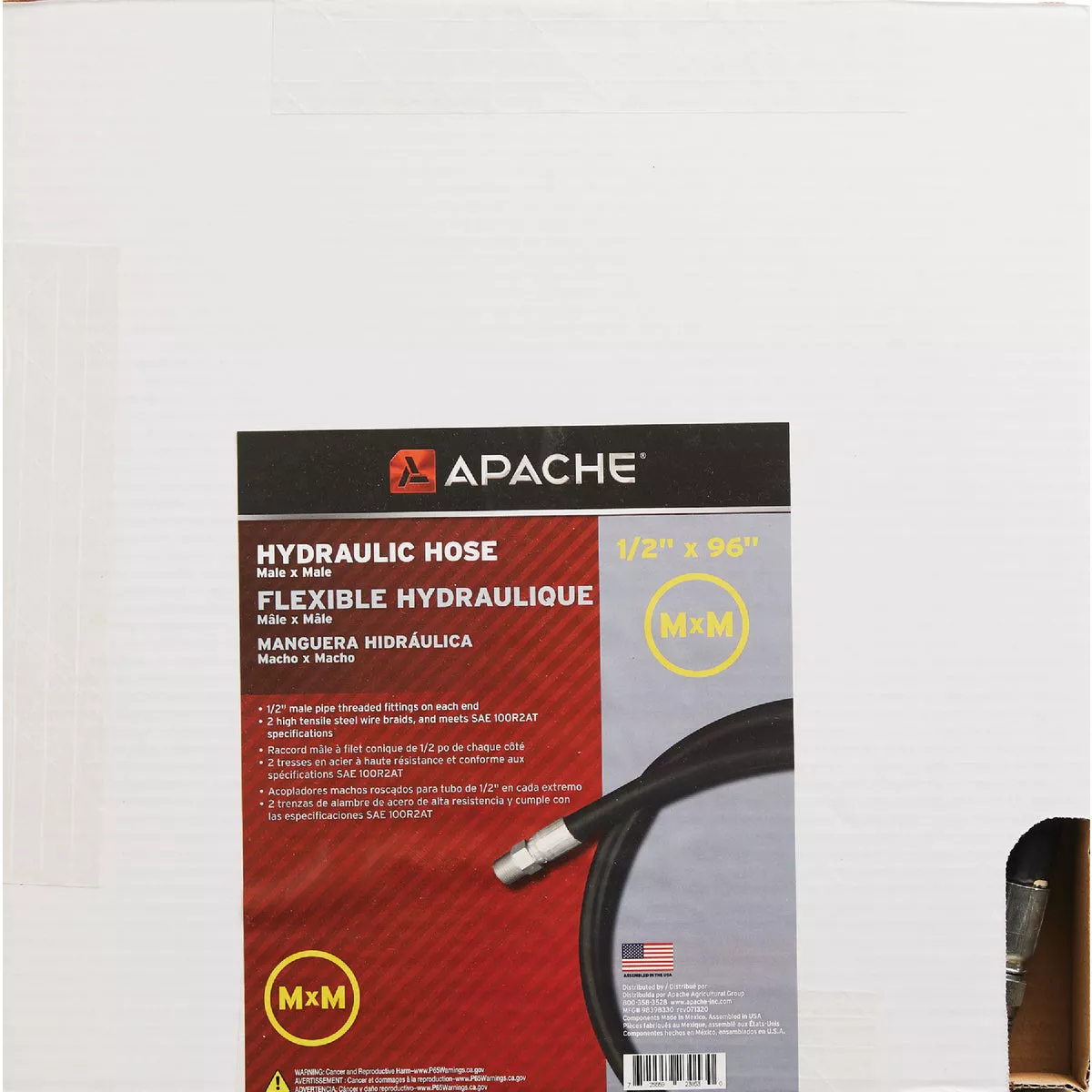 Apache 1/2 In. x 96 In. Male to Male Hydraulic Hose - photo 2