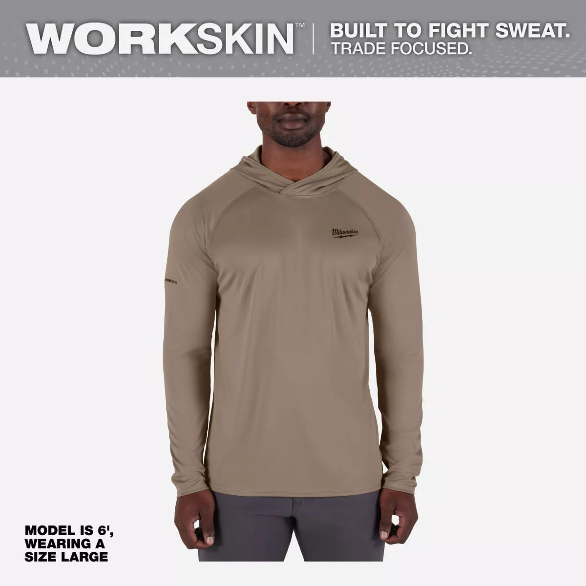 Milwaukee Workskin Small Sandstone Hooded Men's Sun Shirt - photo 9
