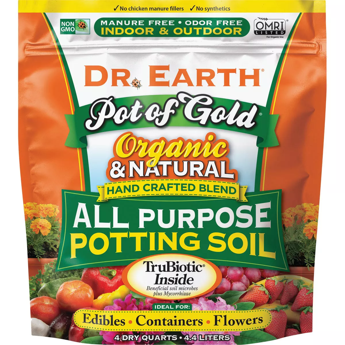 Dr. Earth Pot of Gold 4 Qt. 0.11 Lb. All Purpose Container Potting Soil