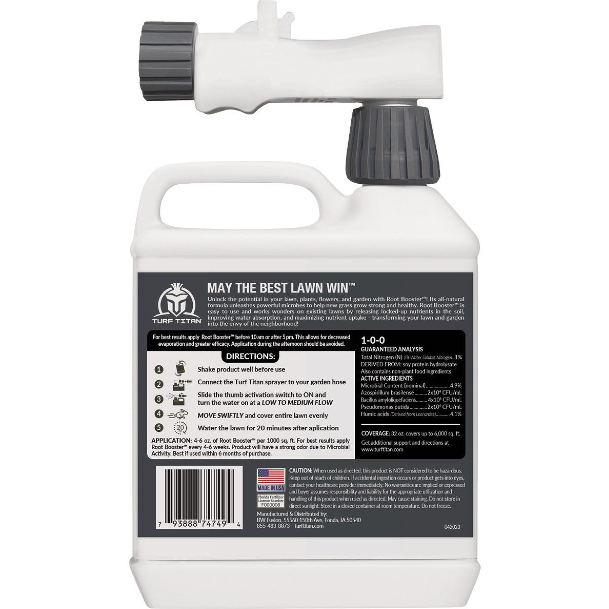 Turf Titan Root Booster 32 Oz. 6000 Sq. Ft.1-0-0 Lawn & Garden Starter ...