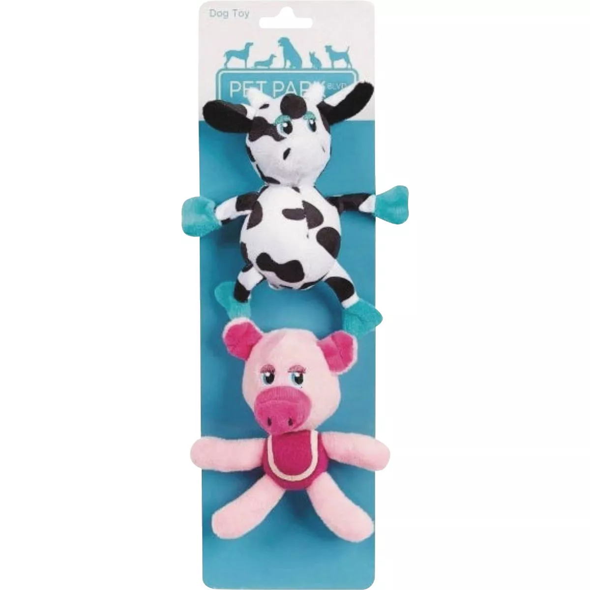 Boss Pet Pet Park Blvd Tossers Cow & Pig Dog Toy