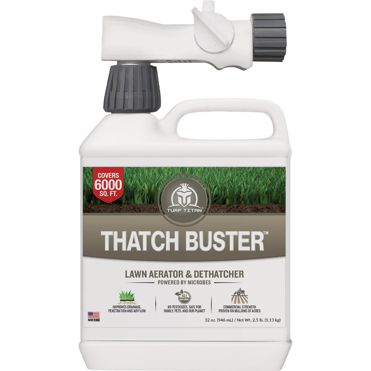 Turf Titan Thatch Buster 32 Oz. 6000 Sq. Ft. Lawn Aerator & Dethatcher ...