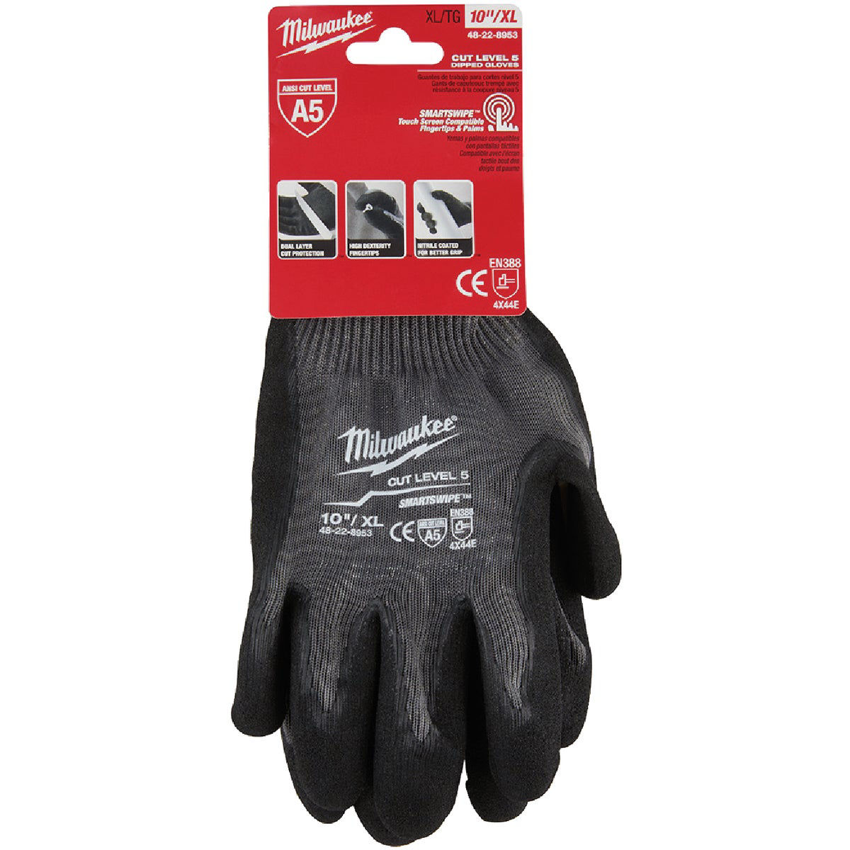 Milwaukee Cut Level 1 Nitrile Dipped Gloves - Large (12 Pack)