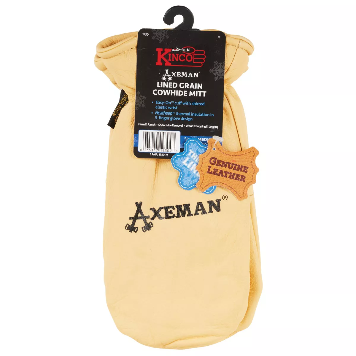 Kinco Men's Medium Tan Full Grain Cowhide Thermal Insulated Mitten - photo 2