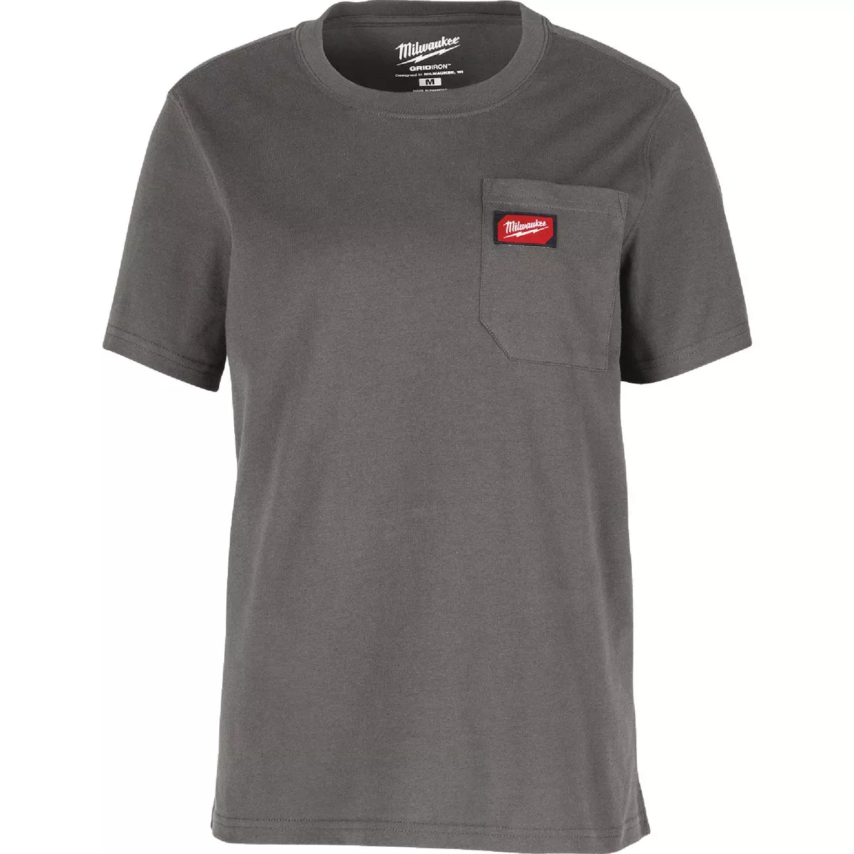 Milwaukee GridIron Women's 2XL Gray Short Sleeve Pocket T-Shirt