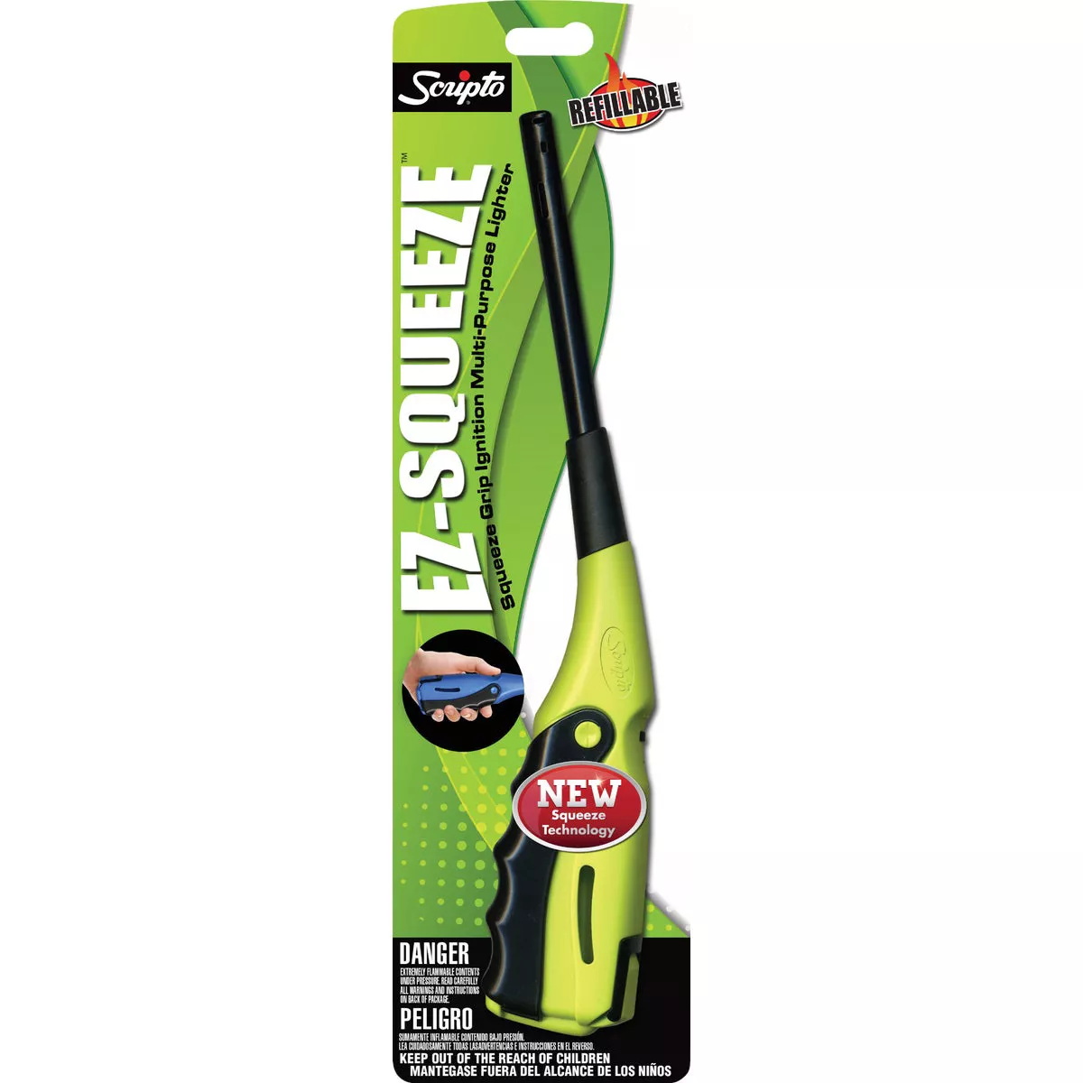 Scripto EZ Squeeze Refillable Utility Lighter
