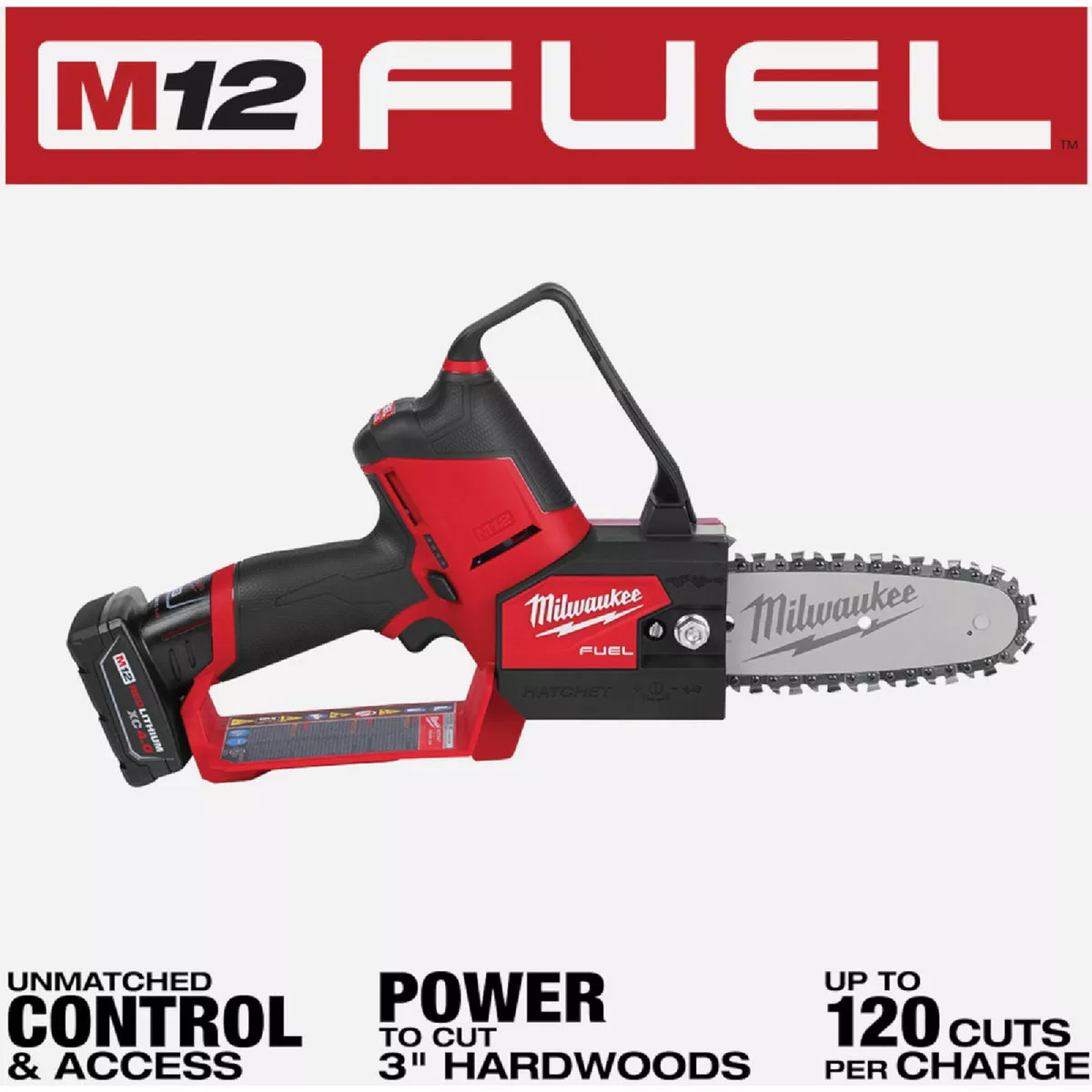 Milwaukee M12 FUEL HATCHET Brushless 6 In. Cordless Pruning Saw Kit with 4.0 Ah Battery & Charger - photo 5