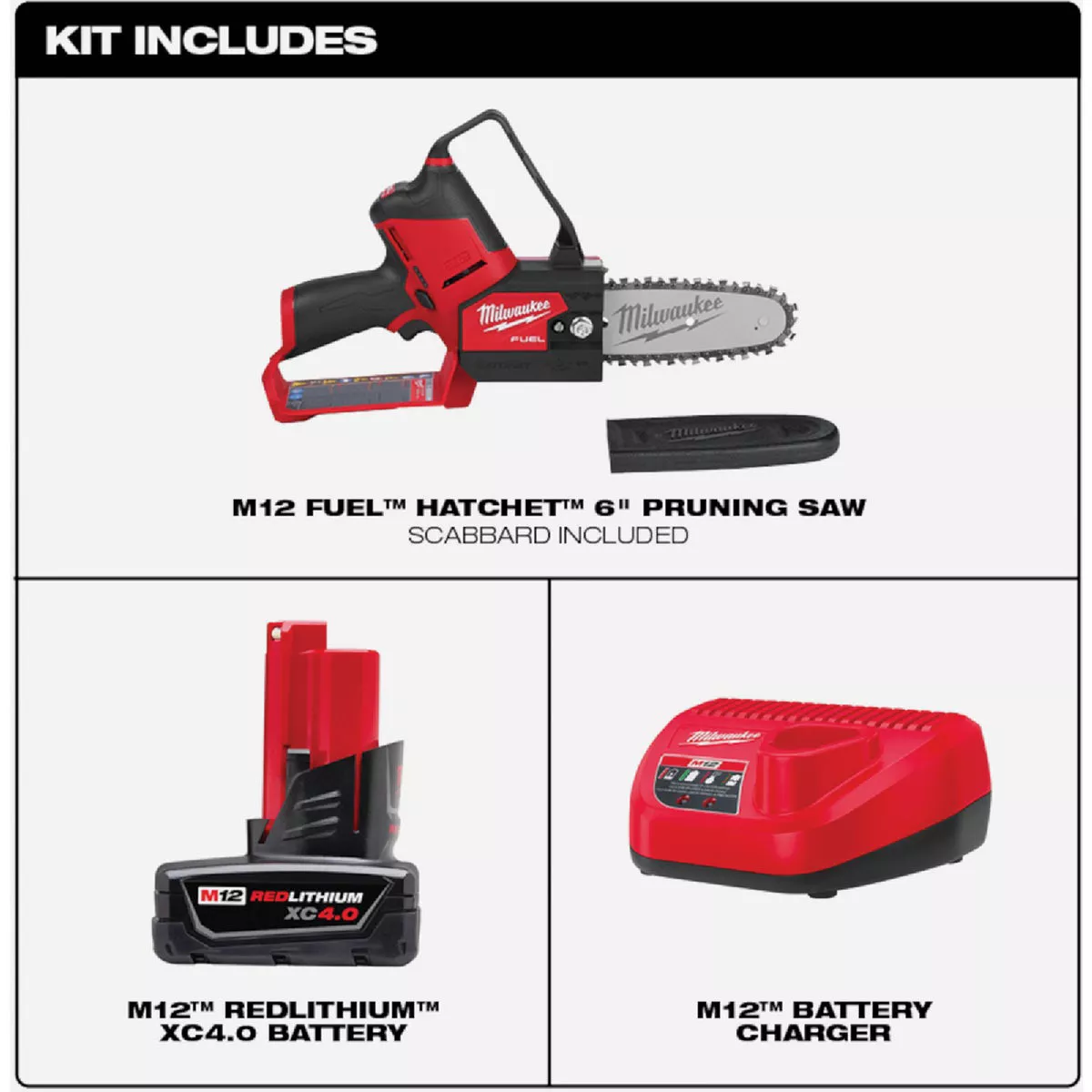 Milwaukee M12 FUEL HATCHET Brushless 6 In. Cordless Pruning Saw Kit with 4.0 Ah Battery & Charger - photo 3