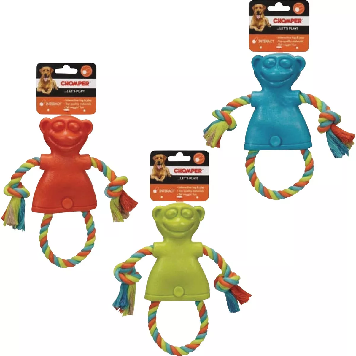Boss Pet Chomper TPR Large Monkey With Rope Dog Toy - photo 2