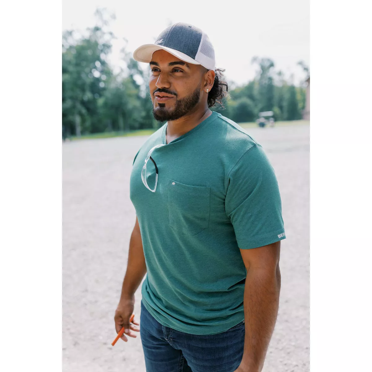 Berne Charcoal Heather Offset Logo Mesh-Back Cap - photo 2