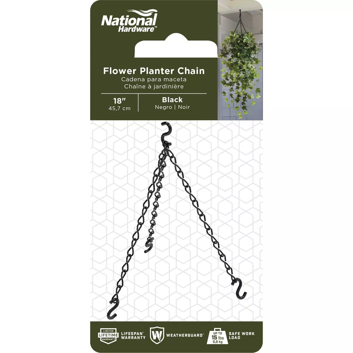 National Hardware 18 In. Black Metal Hanging Plant Extension Chain - photo 2