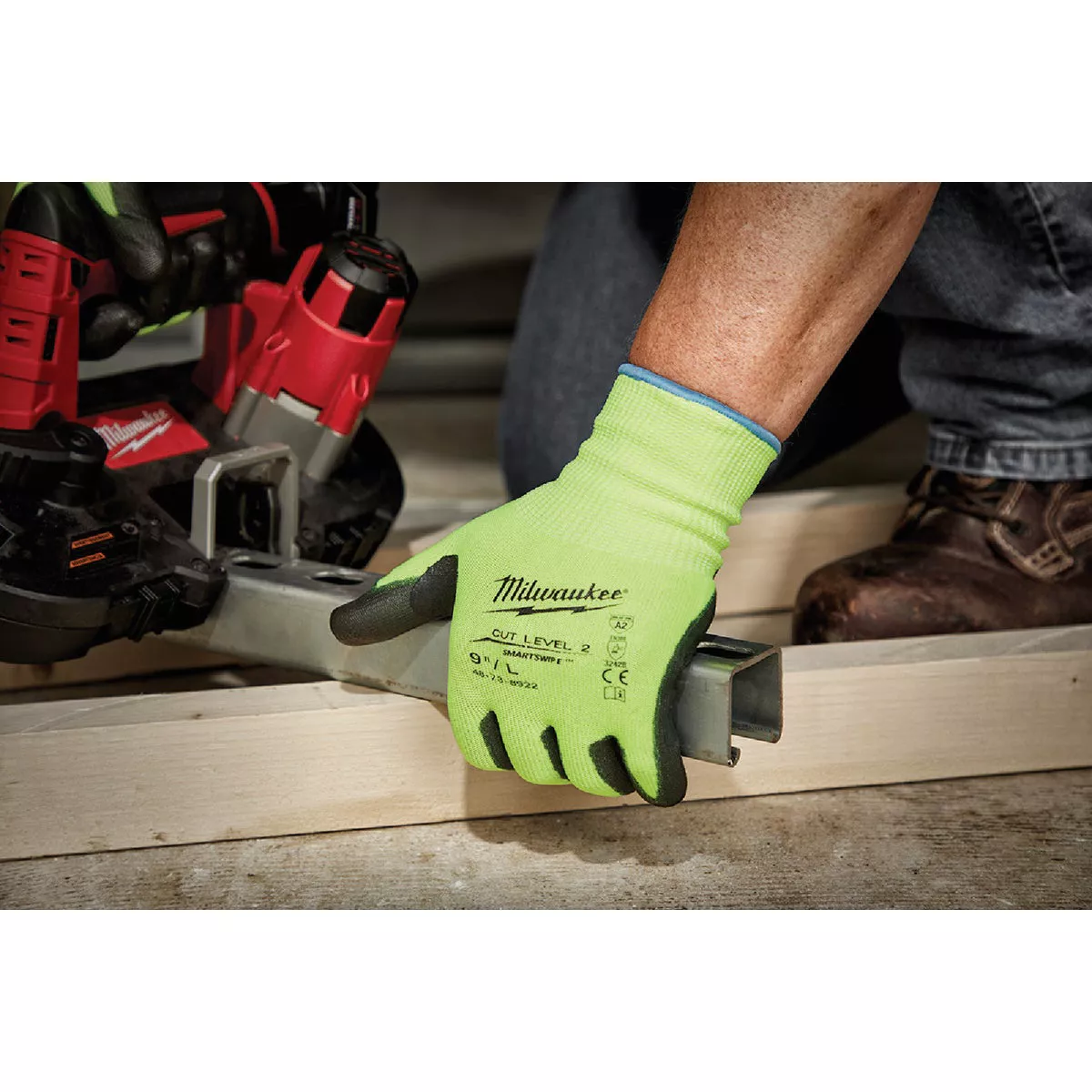Milwaukee Unisex Medium Cut Level 2 High Vis Polyurethane Dipped Glove - photo 4