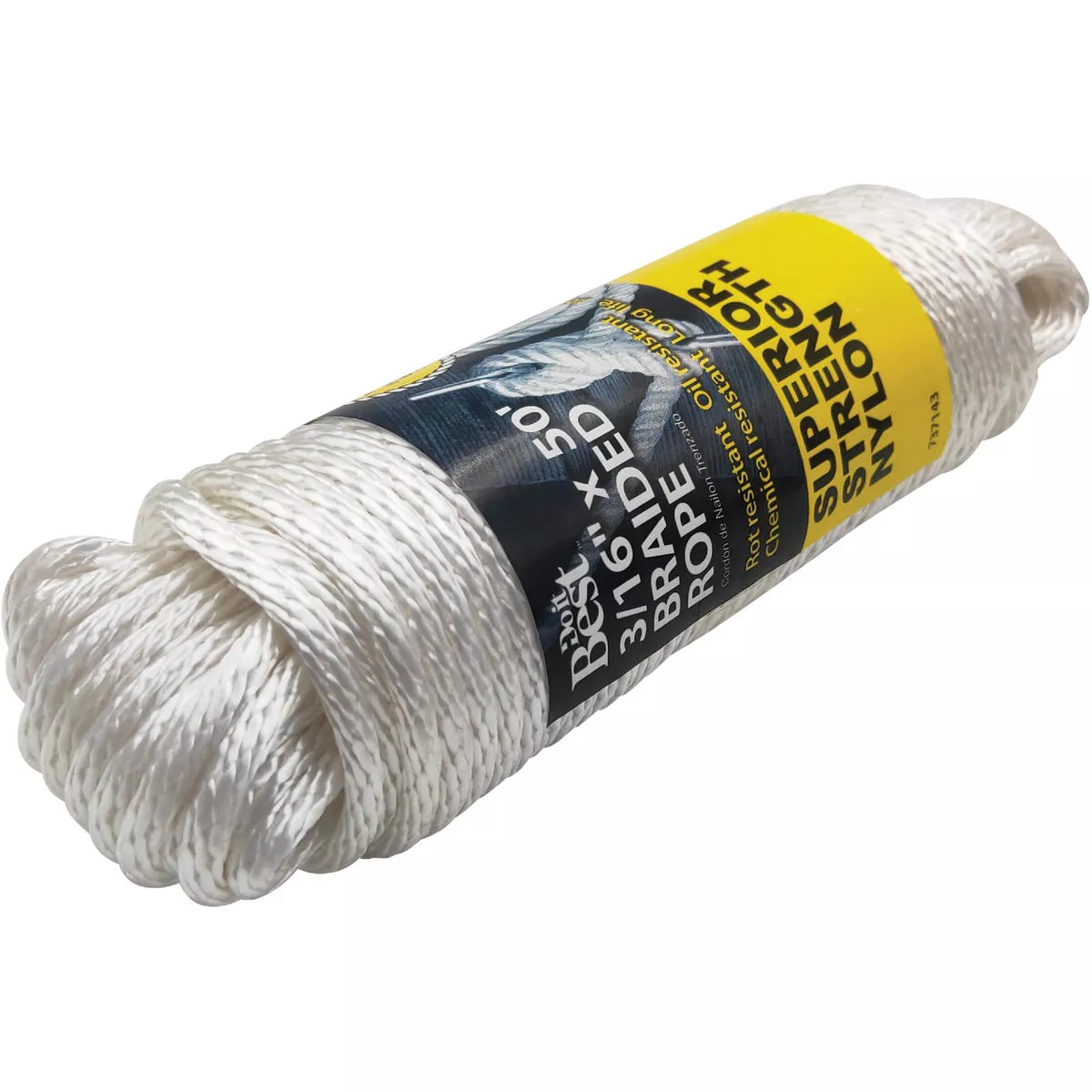 Do it Best 3/16 In. x 50 Ft. White Braided Nylon Packaged Rope - photo 2