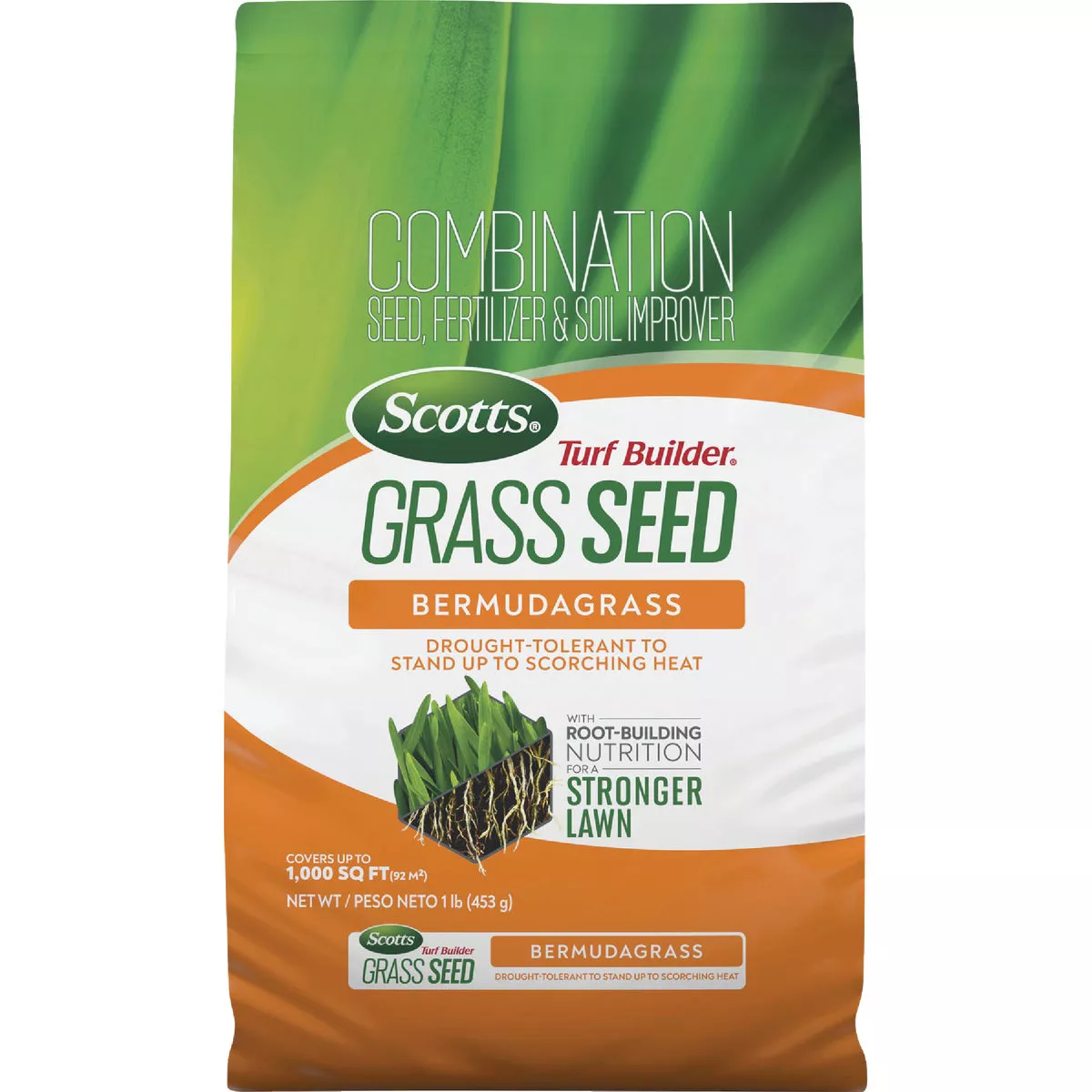 Scotts Turf Builder 1 Lb. 330 Sq. Ft. Bermudagrass Grass Seed, Fertilizer, and Soil Improver Combination
