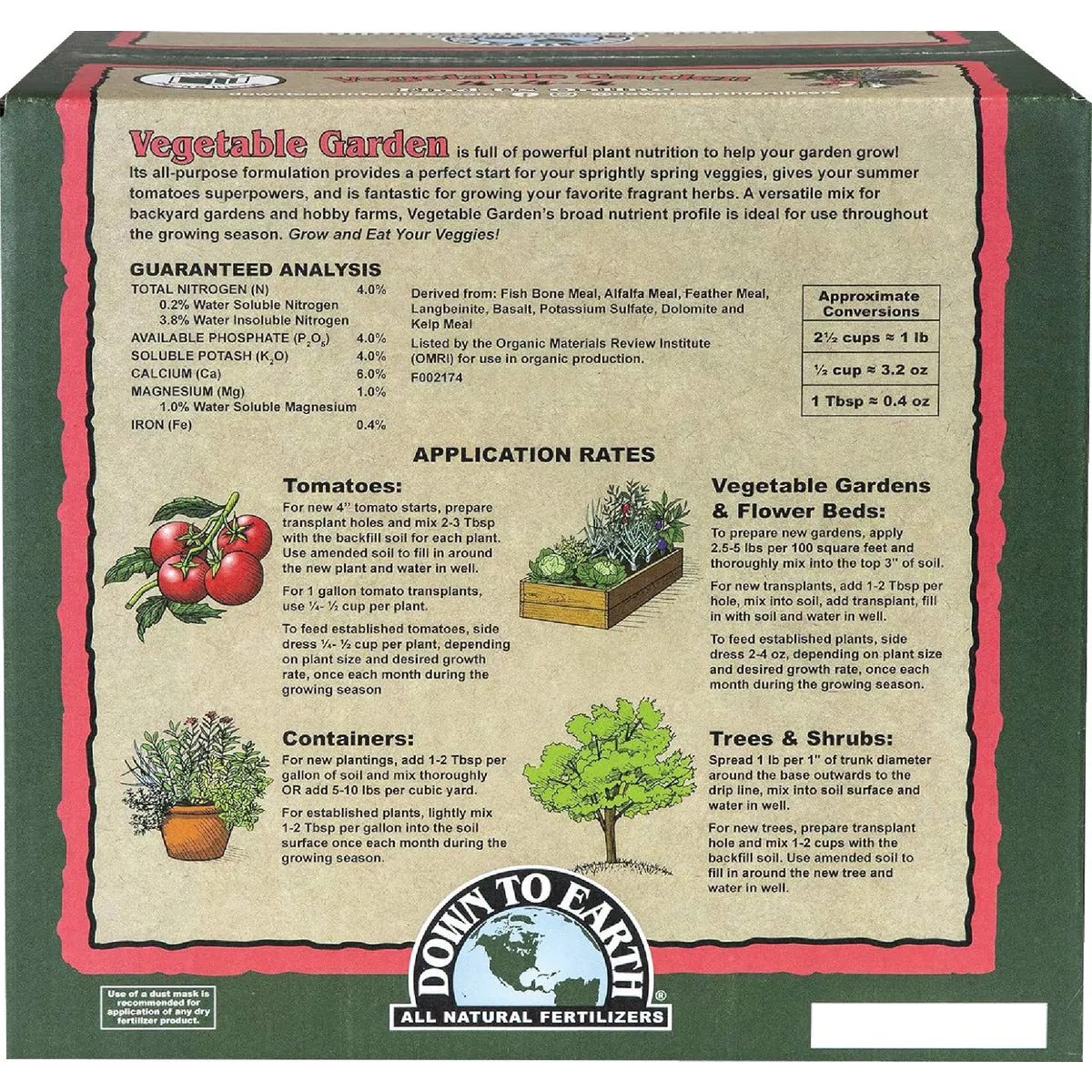 Down To Earth 15 Lb. 4-4-4 Vegetable Garden Mix - photo 4