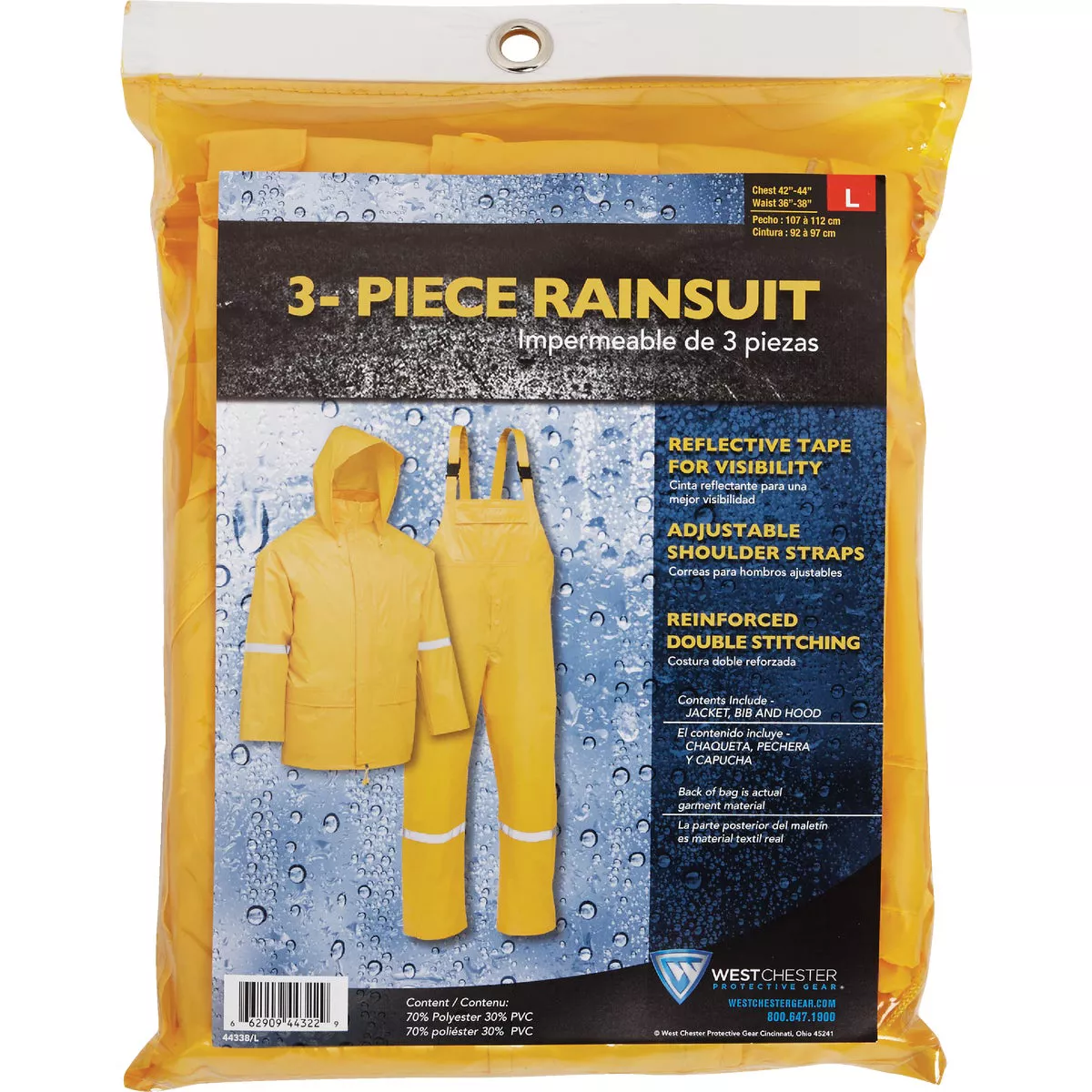 Boss Large 3-Piece Yellow Polyester Rain Suit - photo 2