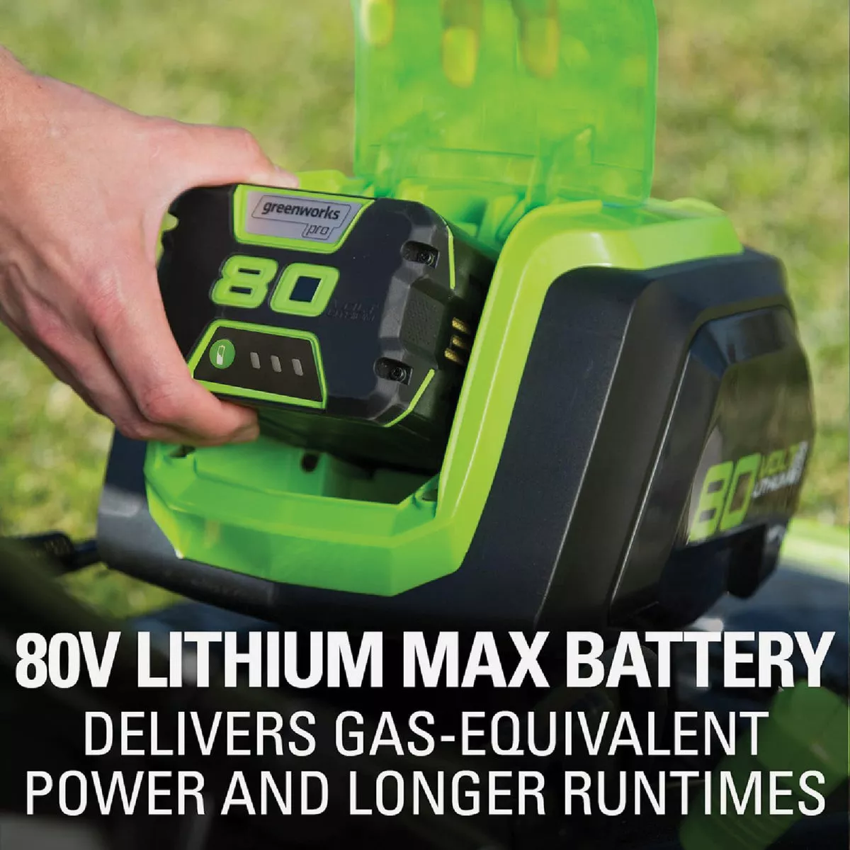 Greenworks 21 In. Push Lawn Mower with Dual Battery Ports and 4.0 Ah Battery & 4 Amp Rapid Charger - photo 6
