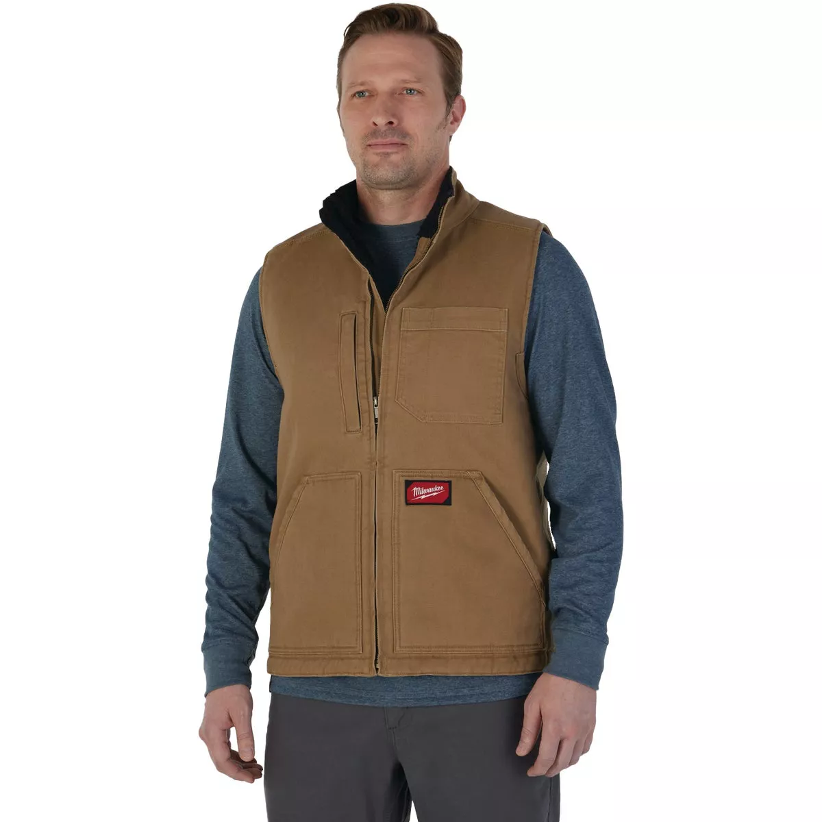Milwaukee Unisex 2XL Brown Sherpa Lined Canvas Heavy-Duty Vest