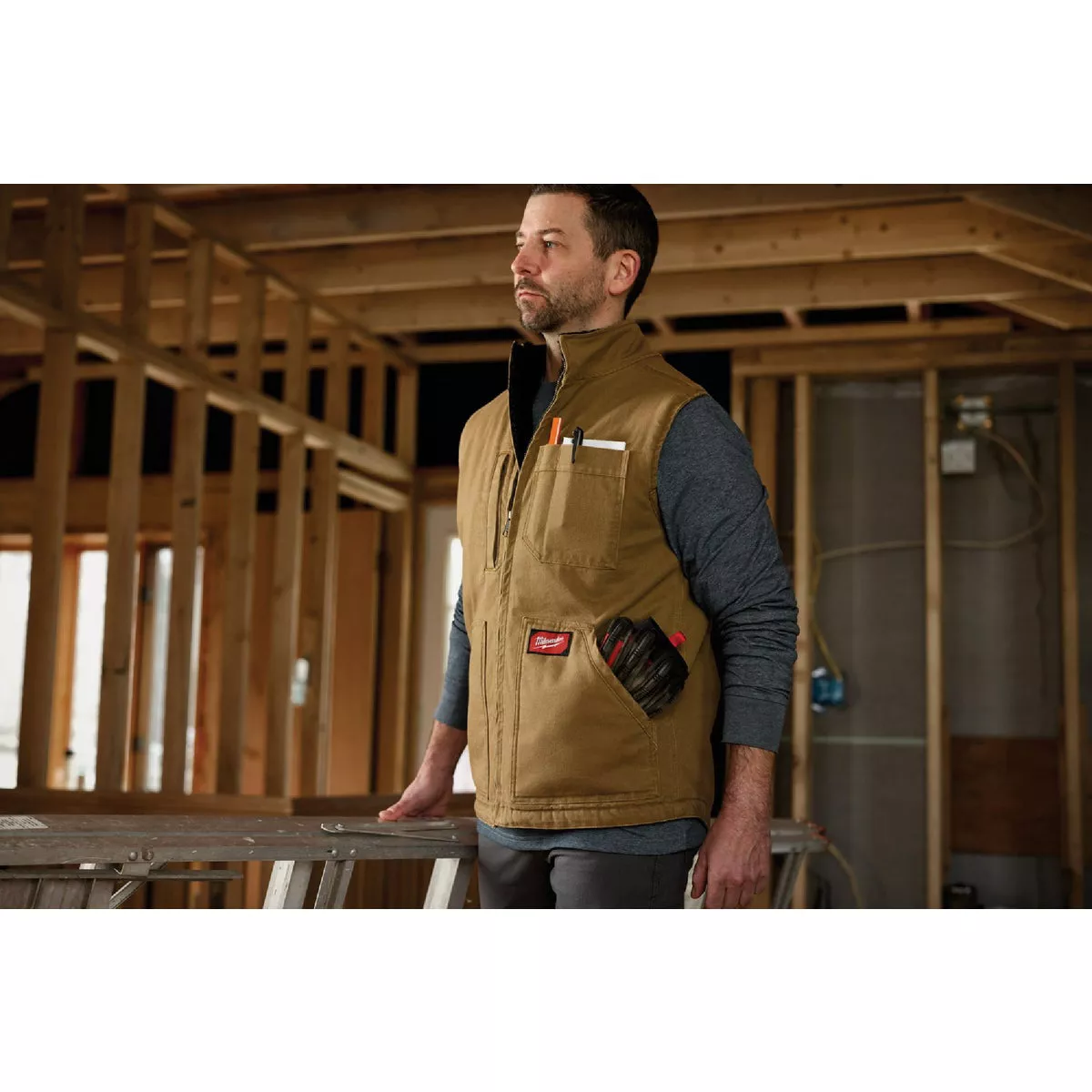 Milwaukee Unisex 2XL Brown Sherpa Lined Canvas Heavy-Duty Vest - photo 6
