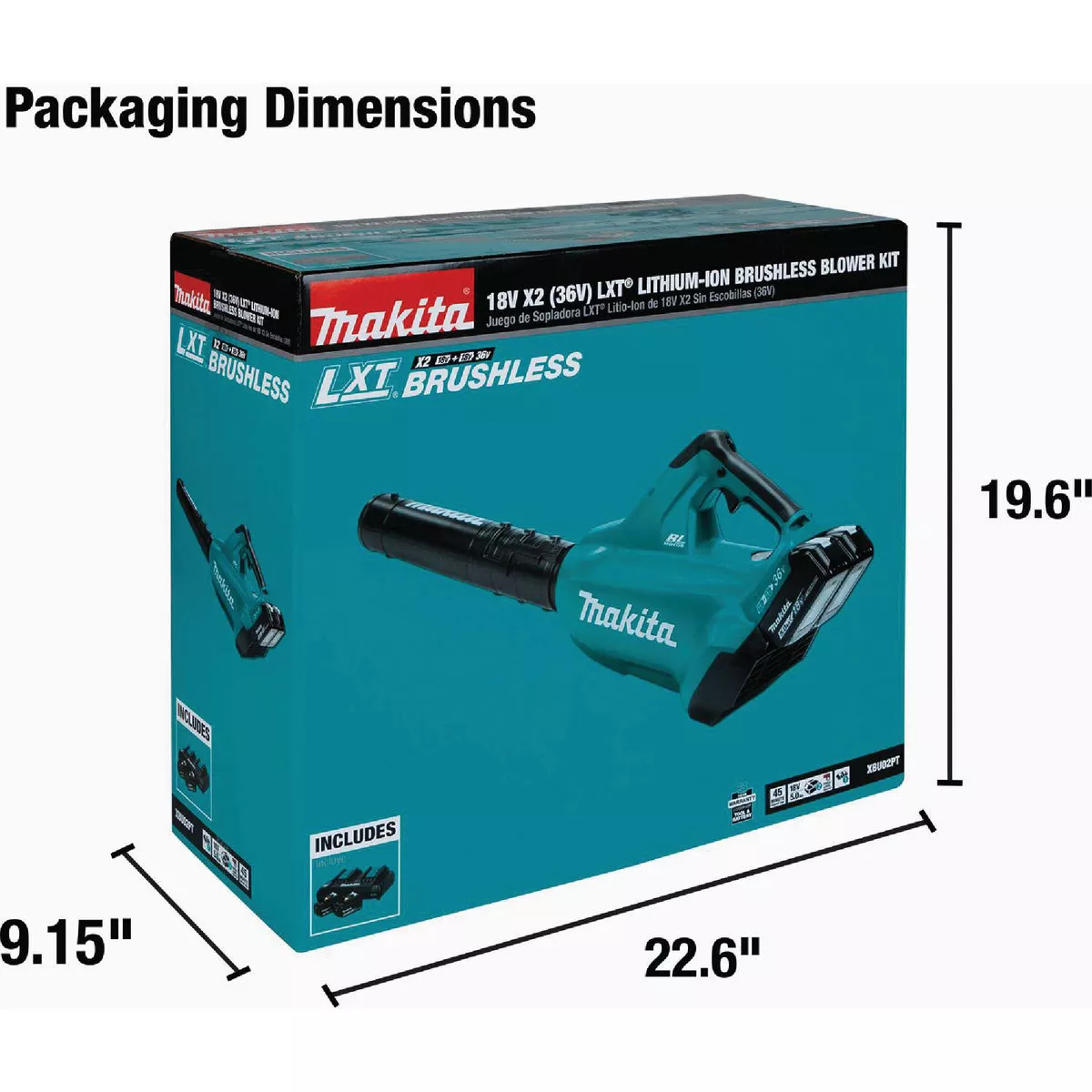 Makita 120 MPH 473 CFM 18V X2 (36V) LXT Lithium-Ion Brushless (5.0Ah) Cordless Blower Kit - photo 17